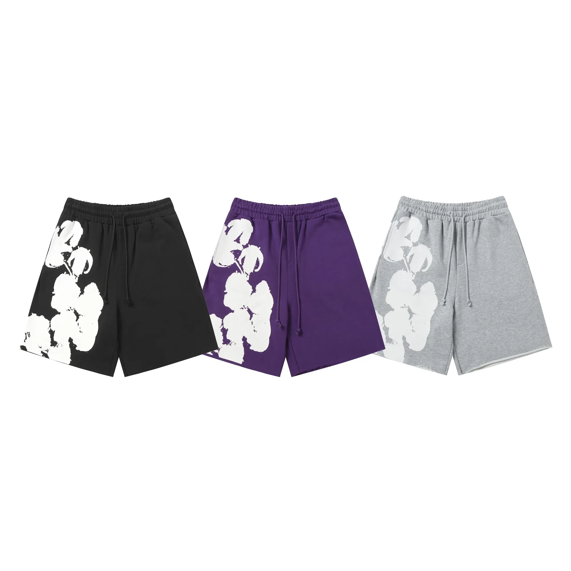 8622#DENIM TEARS Kapok European and American fashion brand high-quality shorts set Color Black Gray Purple Size S-XL